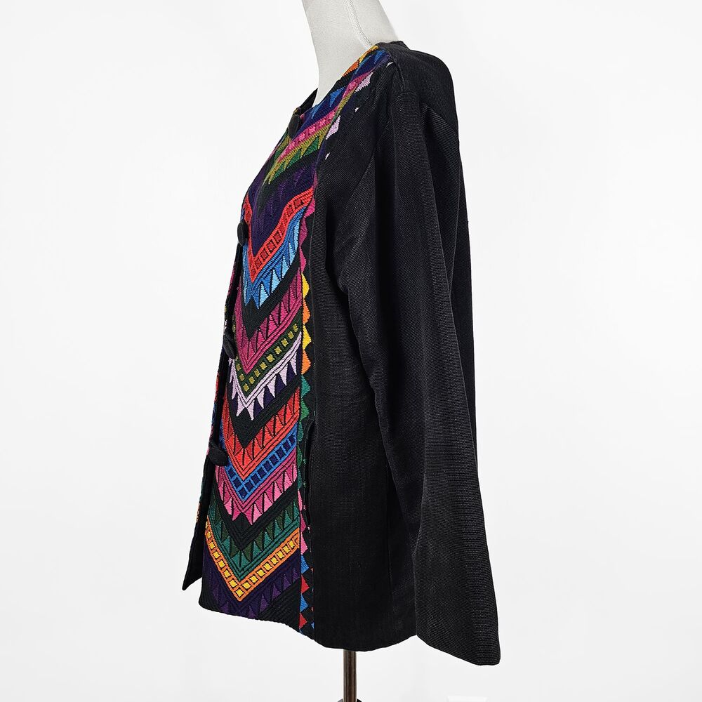 Vintage Guatemalan Handwoven art-to-wear Large Jacket Products by Curtis Porter - Picture 8 of 11